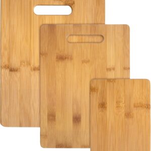 Totally Bamboo 3-Piece Bamboo Cutting Board Set – Reversible Kitchen Boards for Chopping, Cheese & Serving | Durable, Eco-Friendly Wood Cutting Boards