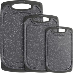 Tribal Cooking Cutting Boards - 3 Set - Warrior Strength Small to Extra Large Cutting Boards for Kitchen, Meat, Vegetables - Dishwasher Safe, Juice Groove, Non-Slip Rubber Chopping Board Set