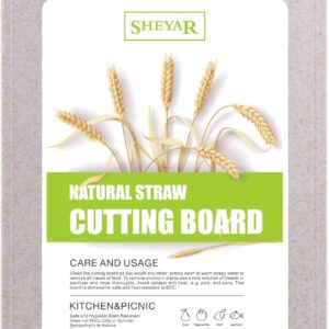 Zzsbrm Cutting Board for Kitchen, Wheat Straw Fiber Cutting Board, Dish Washer Safe, w\/Juice Grooves for Meat, Veggies, Easy Grip Handle, Non-slip Surface Eco-friendly Serveware Accessories(10\u2018x6.3\u2019)