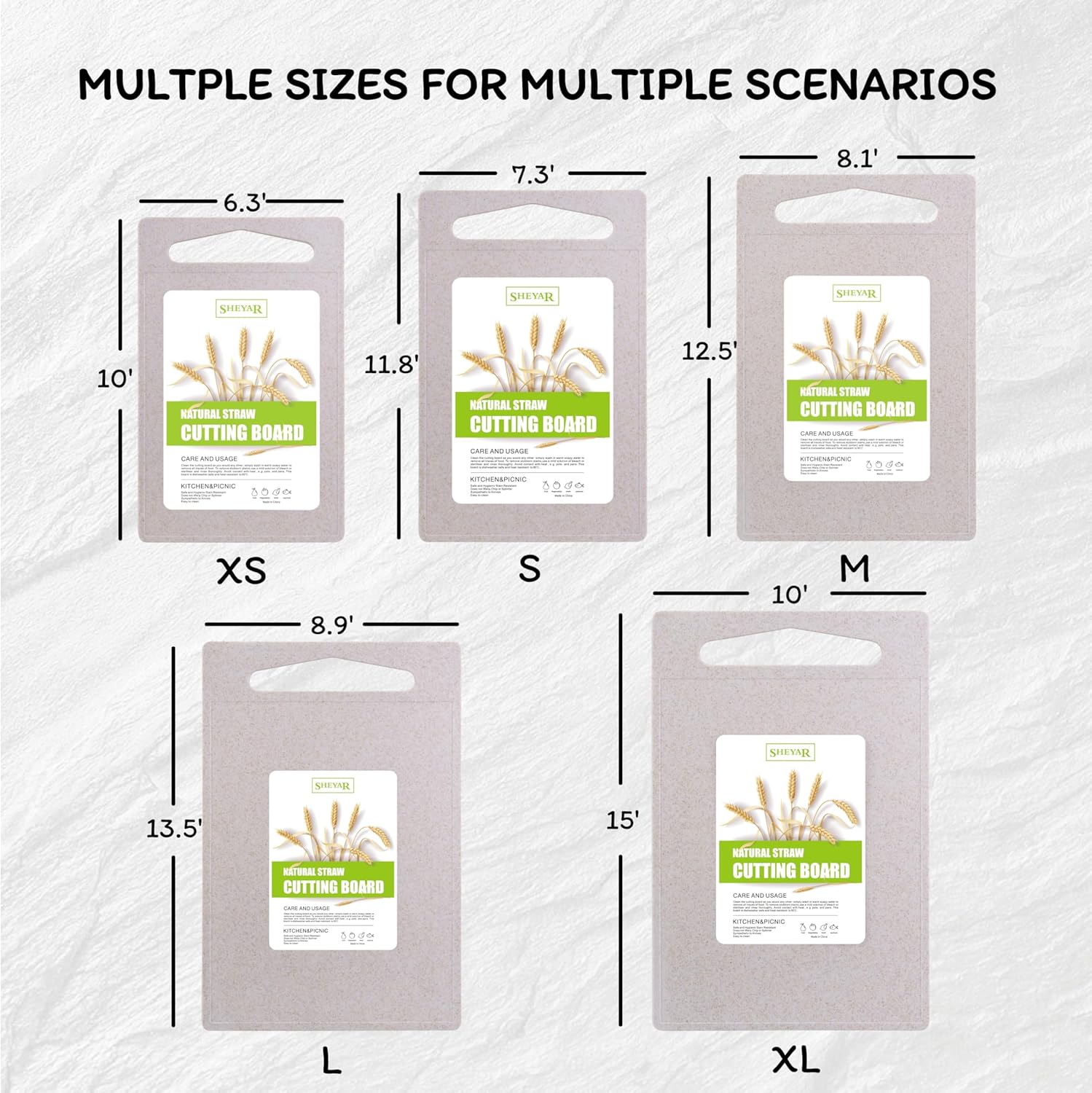 Zzsbrm Cutting Board for Kitchen, Wheat Straw Fiber Cutting Board, Dish Washer Safe, w\/Juice Grooves for Meat, Veggies, Easy Grip Handle, Non-slip Surface Eco-friendly Serveware Accessories(10\u2018x6.3\u2019) - Image 2